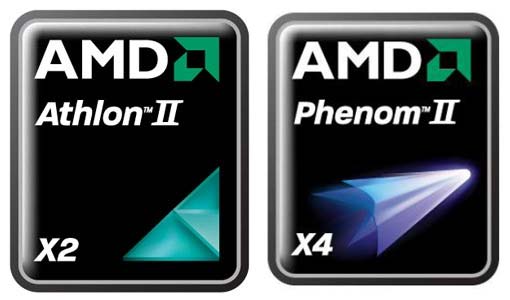 Логотипы линеек процессоров AMD Athlon II 270 и Phenom II 850
